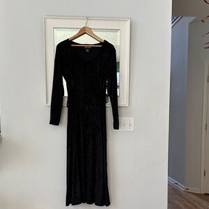 Vintage Jamie Brooke whimsy Goth crushed velvet dress